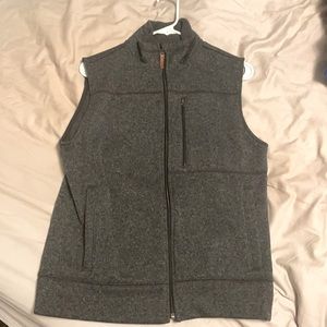 Gray zip up vest